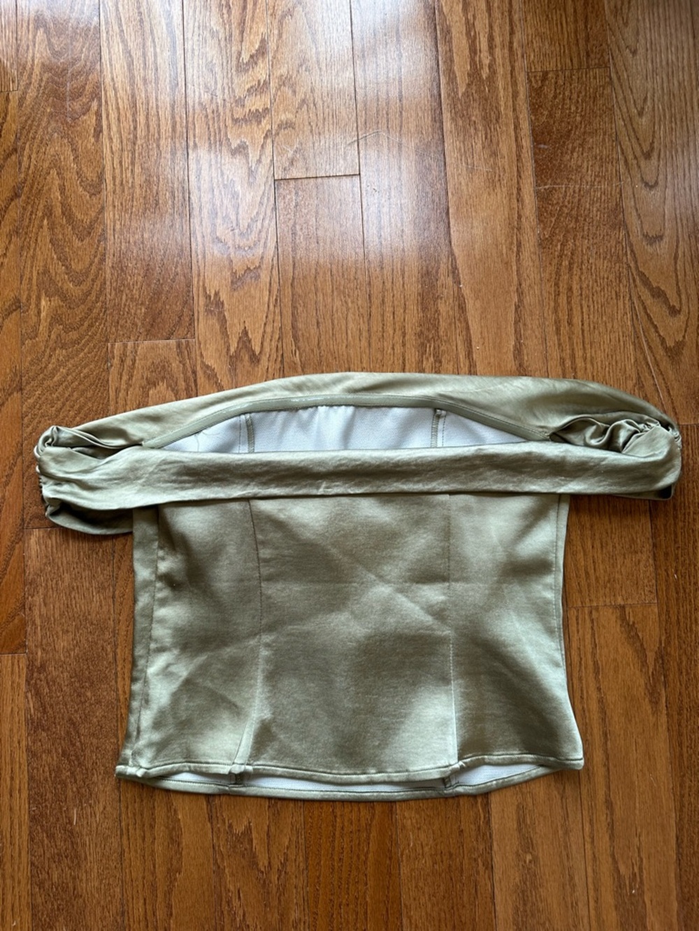 Meshki Sage Green Off Shoulder Corset Top Zip Back Size S - Picture 3 of 6